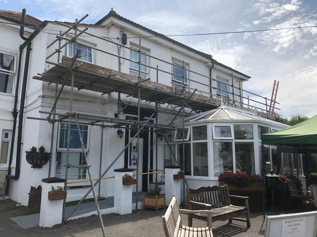 Access platform scaffold for painting works to a property at Clayhall Road in Gosport.